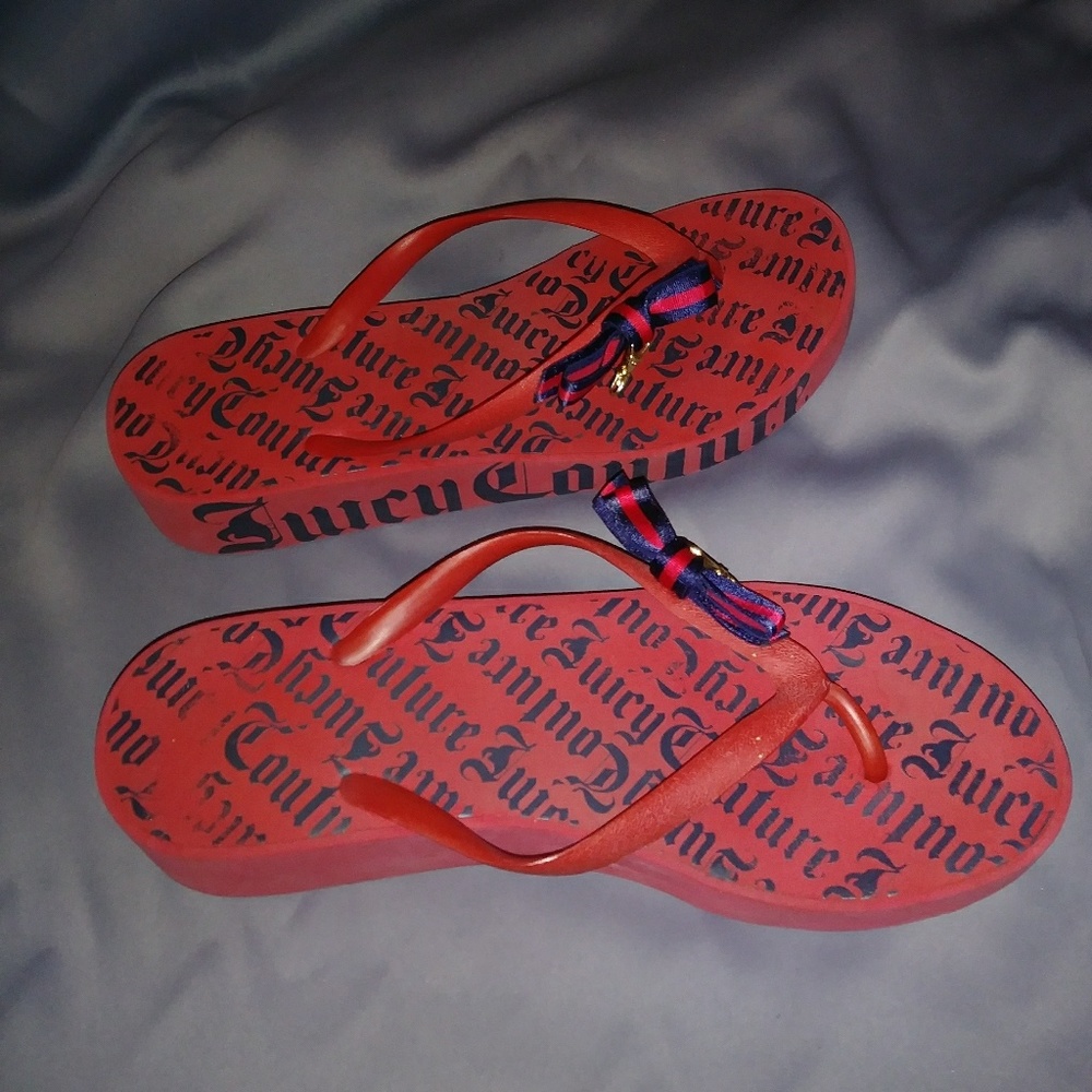 Juicy couture flip flops and free ring